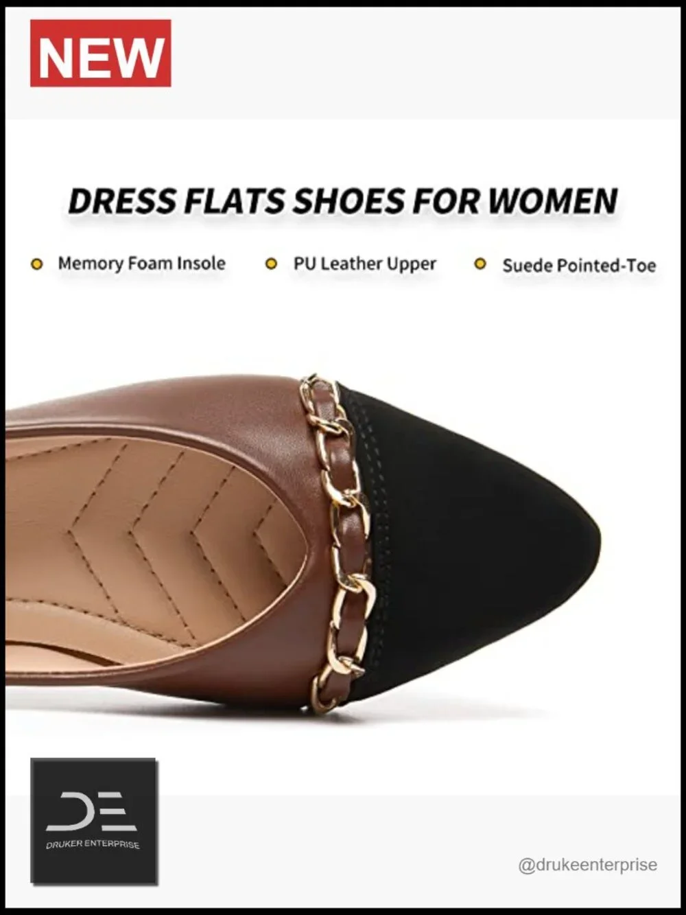Faux Suede Crimped Ballet Flats Memory Foam Insole Lightweight Comfort Shoes